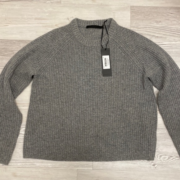 Jenni Kayne Sweaters - Jenni Kayne Cashmere Fisherman Sweater Heather Grey Large